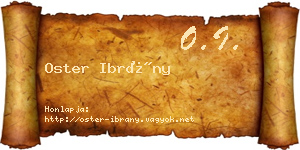 Oster Ibrány névjegykártya